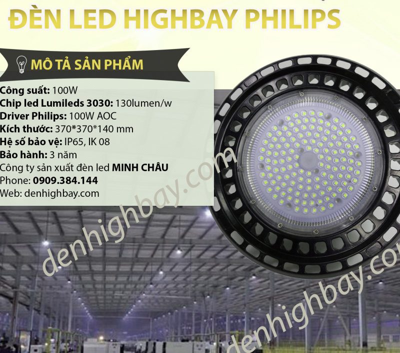 Đèn led highbay 100w Philips
