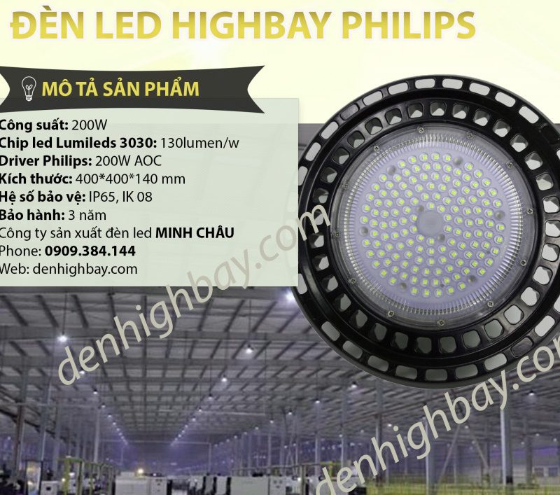 Đèn led highbay 200w Philips